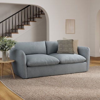 Leigh 86" Sofa Bed - Silver Light Blue