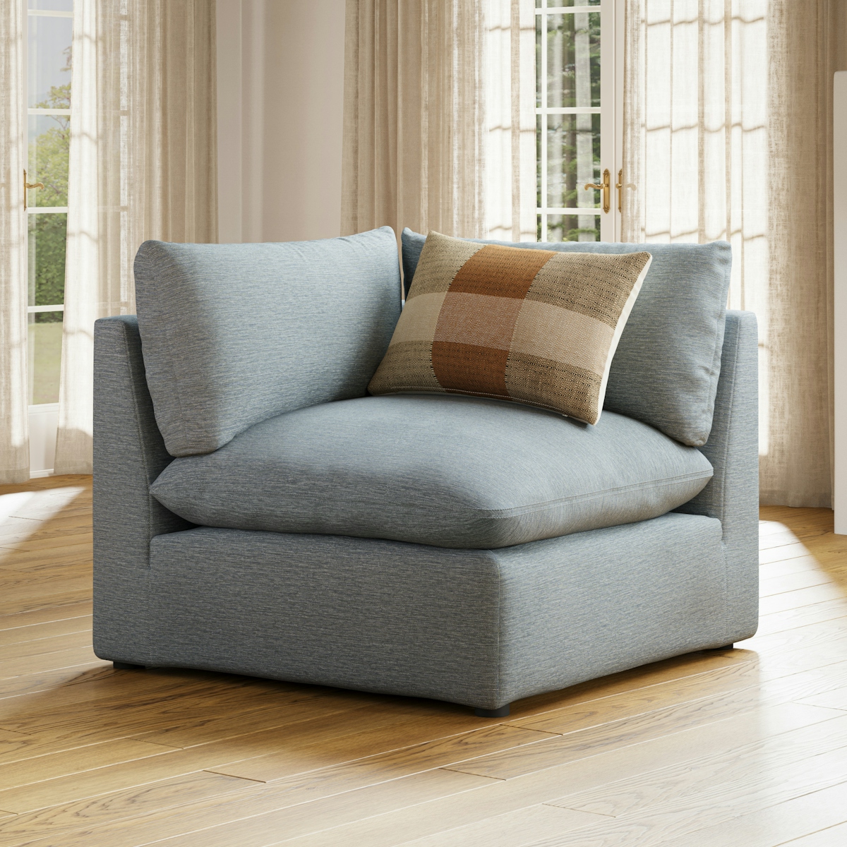 Leigh Silver Light Blue Corner Module | Article