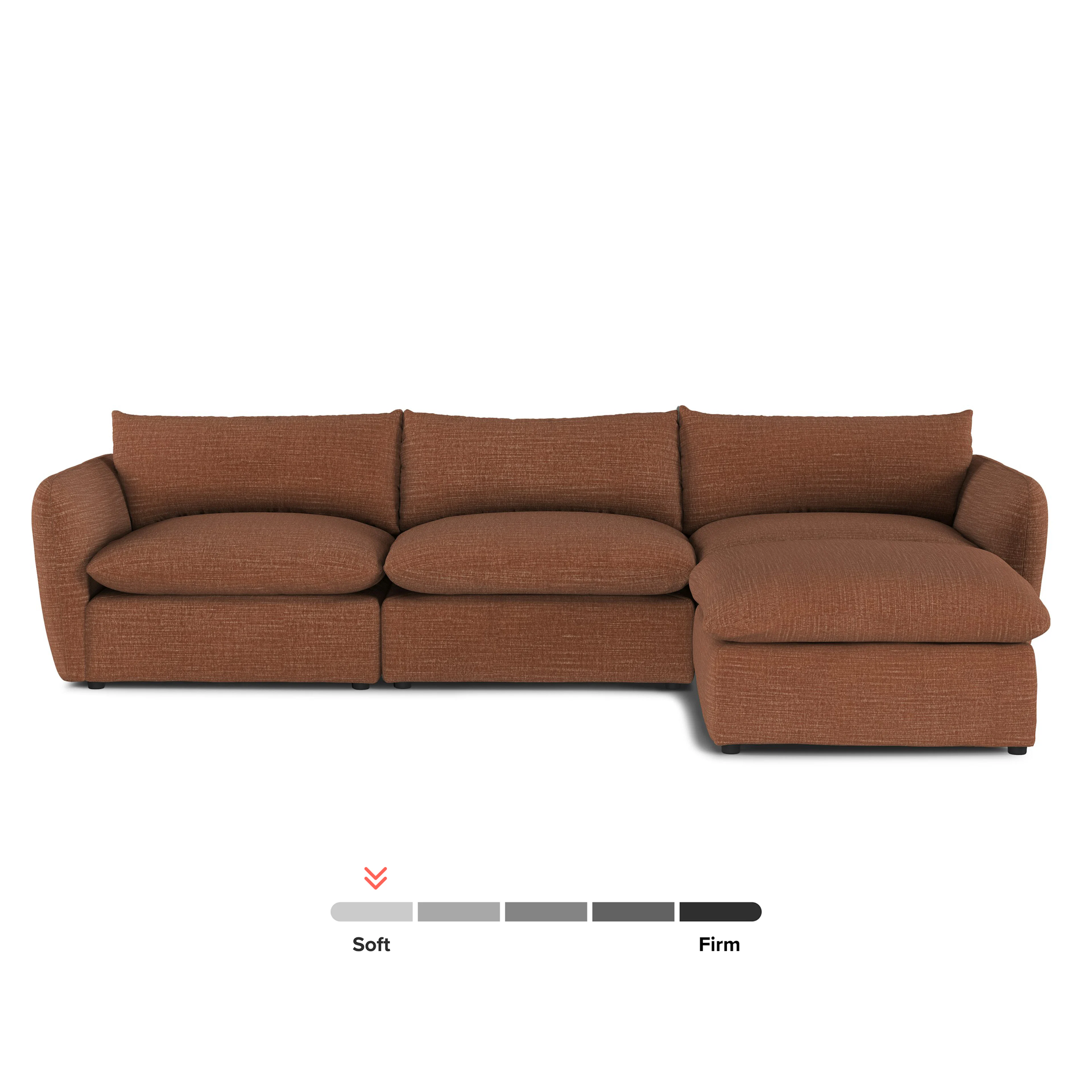 Leigh 131.5" Modular Sectional Sofa - Napa Rust