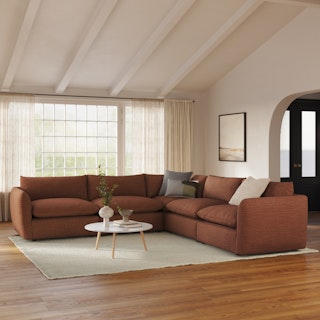 Leigh 126" Modular Corner Sectional - Napa Rust