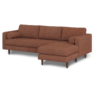 Sven 100" Tufted Right Sectional - Napa Rust