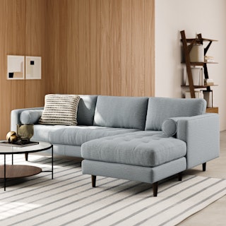 Sven Silver Light Blue Right Sectional Sofa