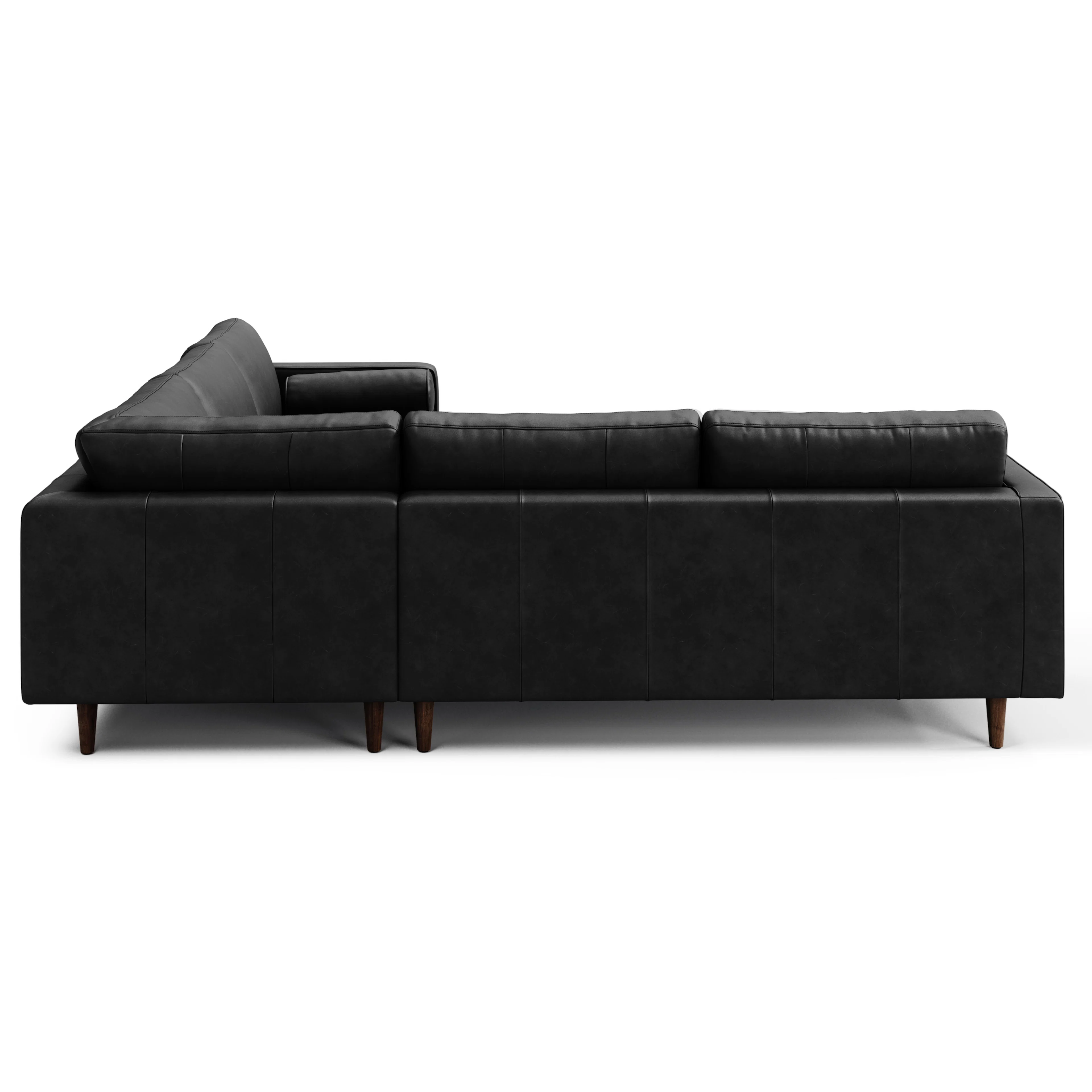 Sven 107" Tufted Leather Corner Sectional - Oxford Black