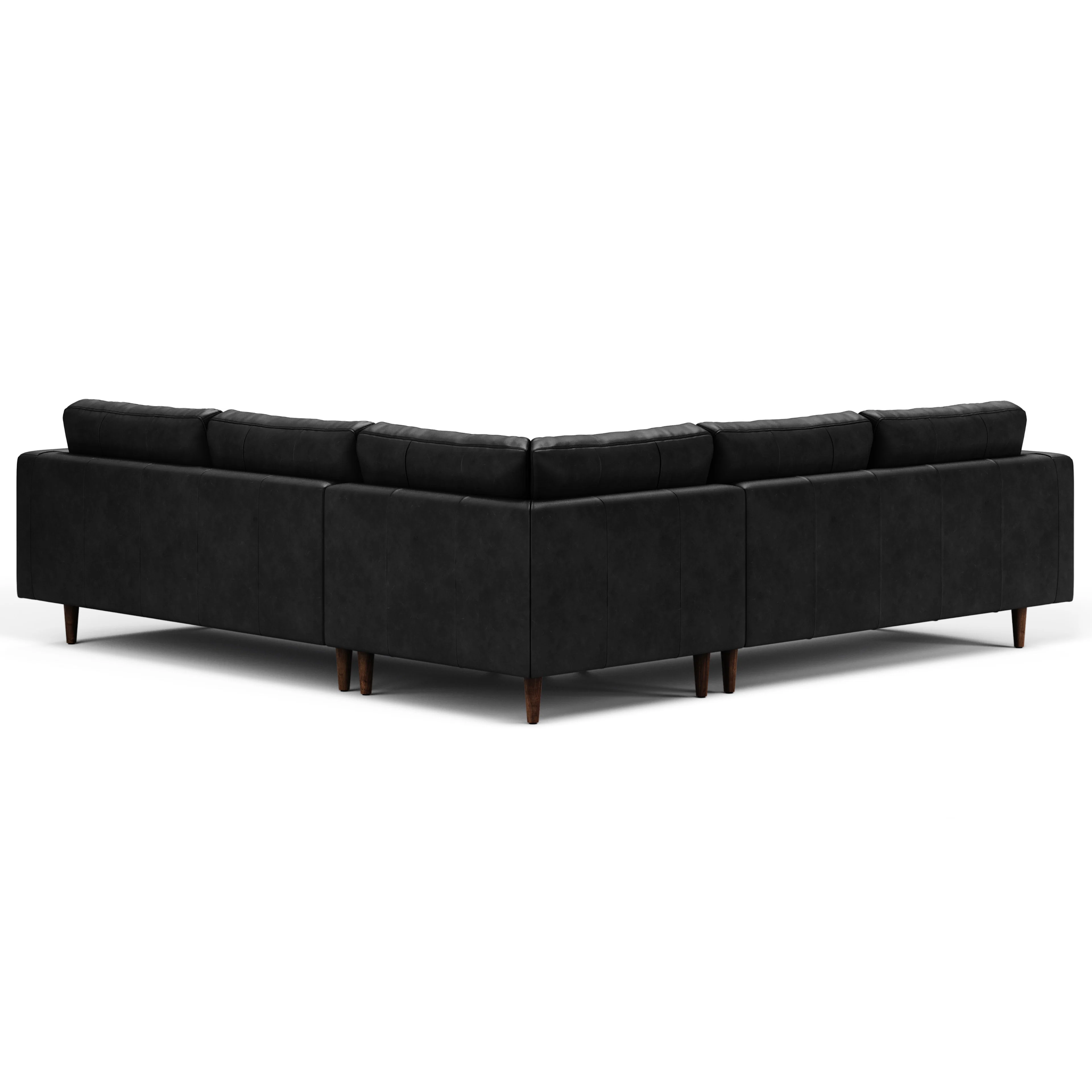 Sven 107" Tufted Leather Corner Sectional - Oxford Black