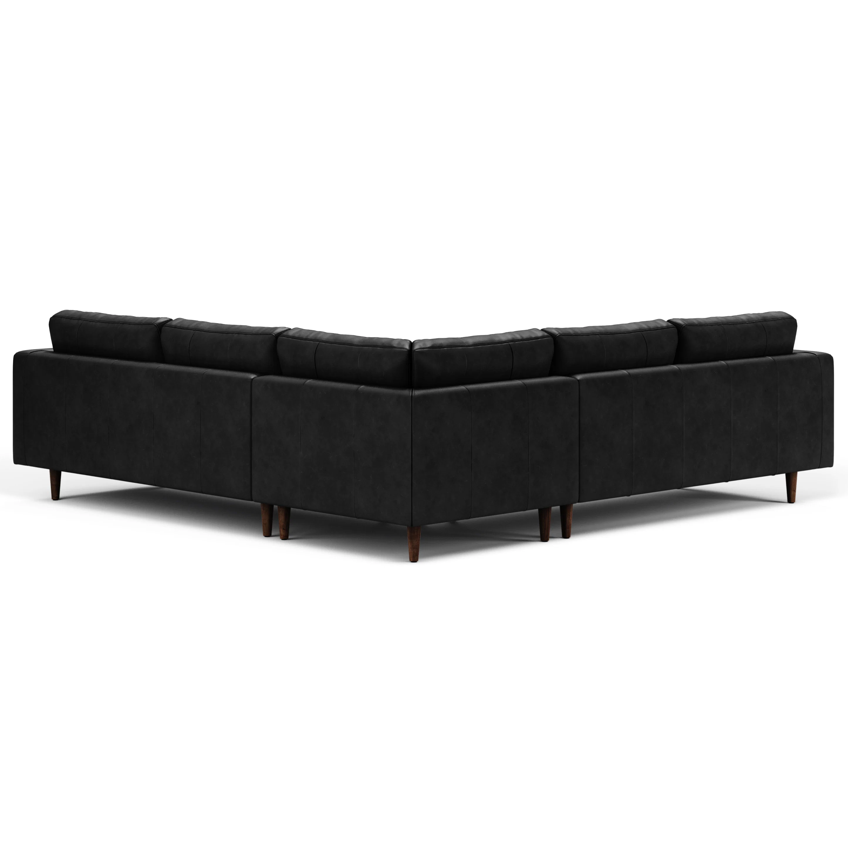 Sven 107" Tufted Leather Corner Sectional - Oxford Black