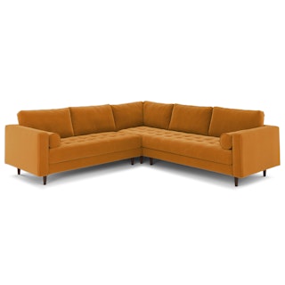 Sven Plush Pacific Ginger Corner Sectional Sofa