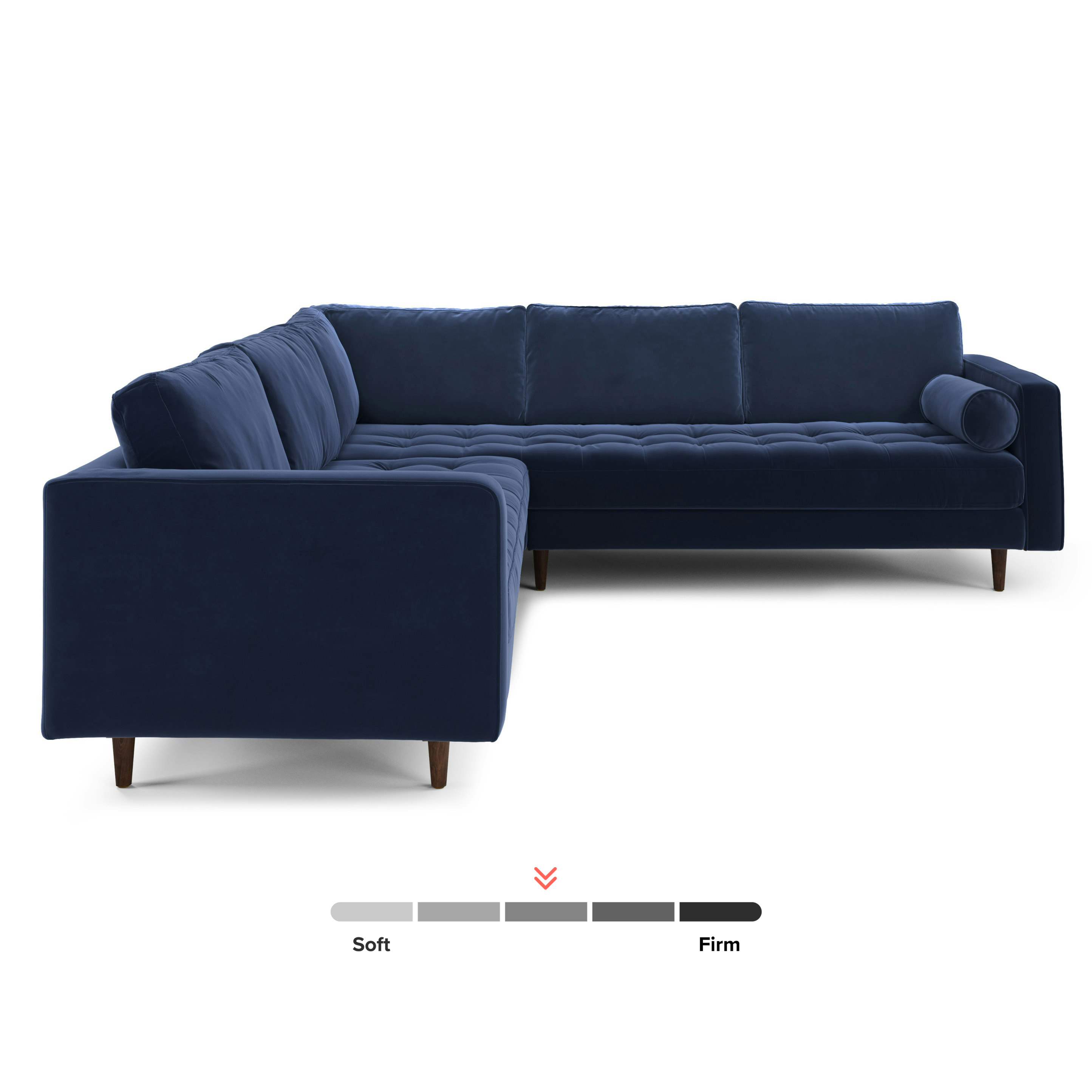 Sven 107" Tufted Velvet Corner Sectional - Thumbnail 4