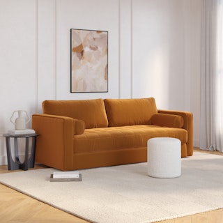 Sven 88" Tufted Velvet Sofa Bed - Plush Pacific Ginger