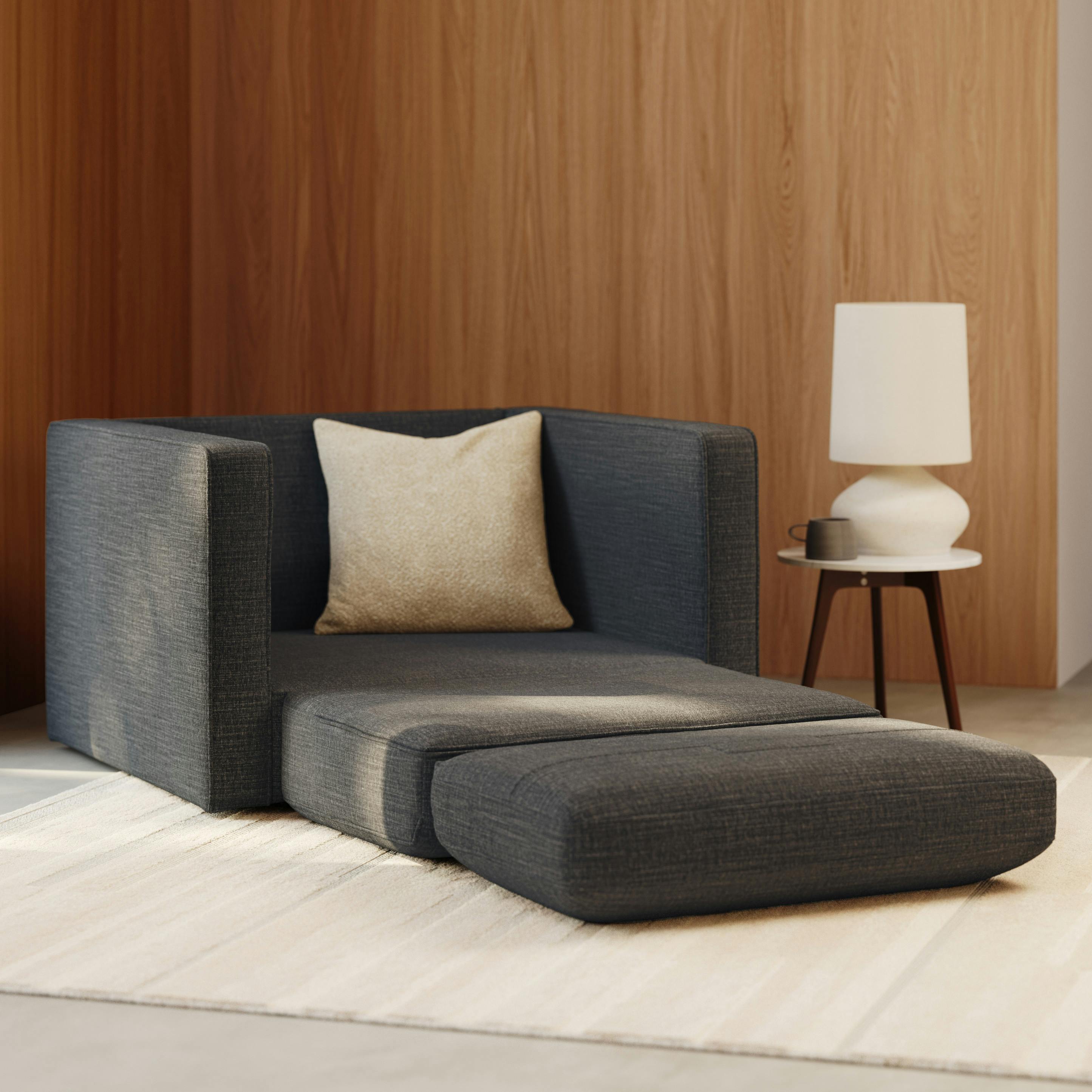 Sven Napa Charcoal Fold-out Bed Sleeper Lounge Chair | Article