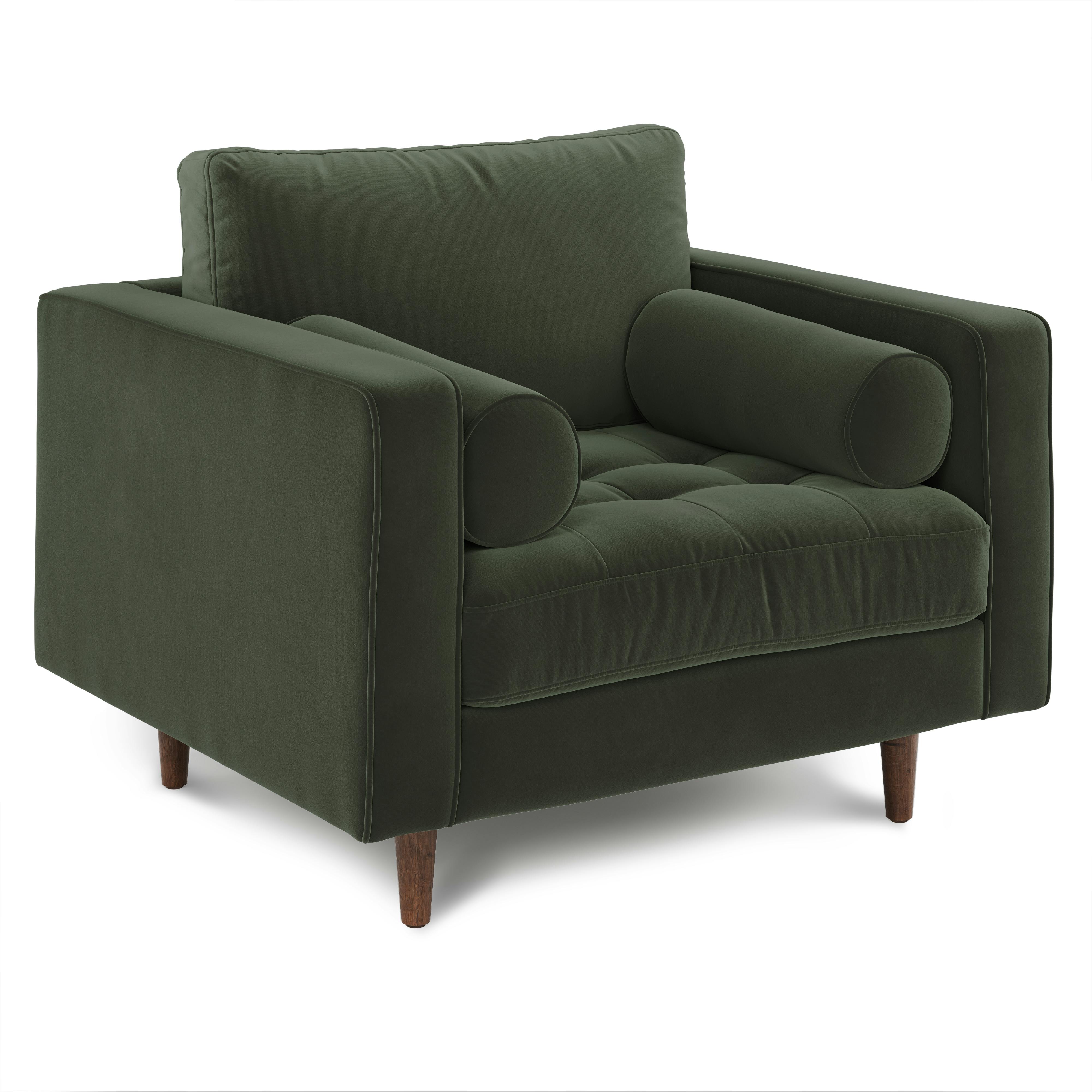 Sven Plush Pacific Green Tufted Velvet Lounge Chair | Article