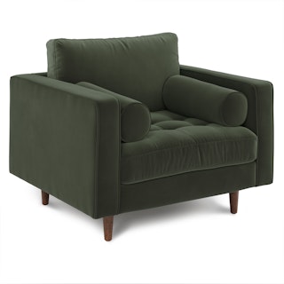 Sven Plush Pacific Green Chair