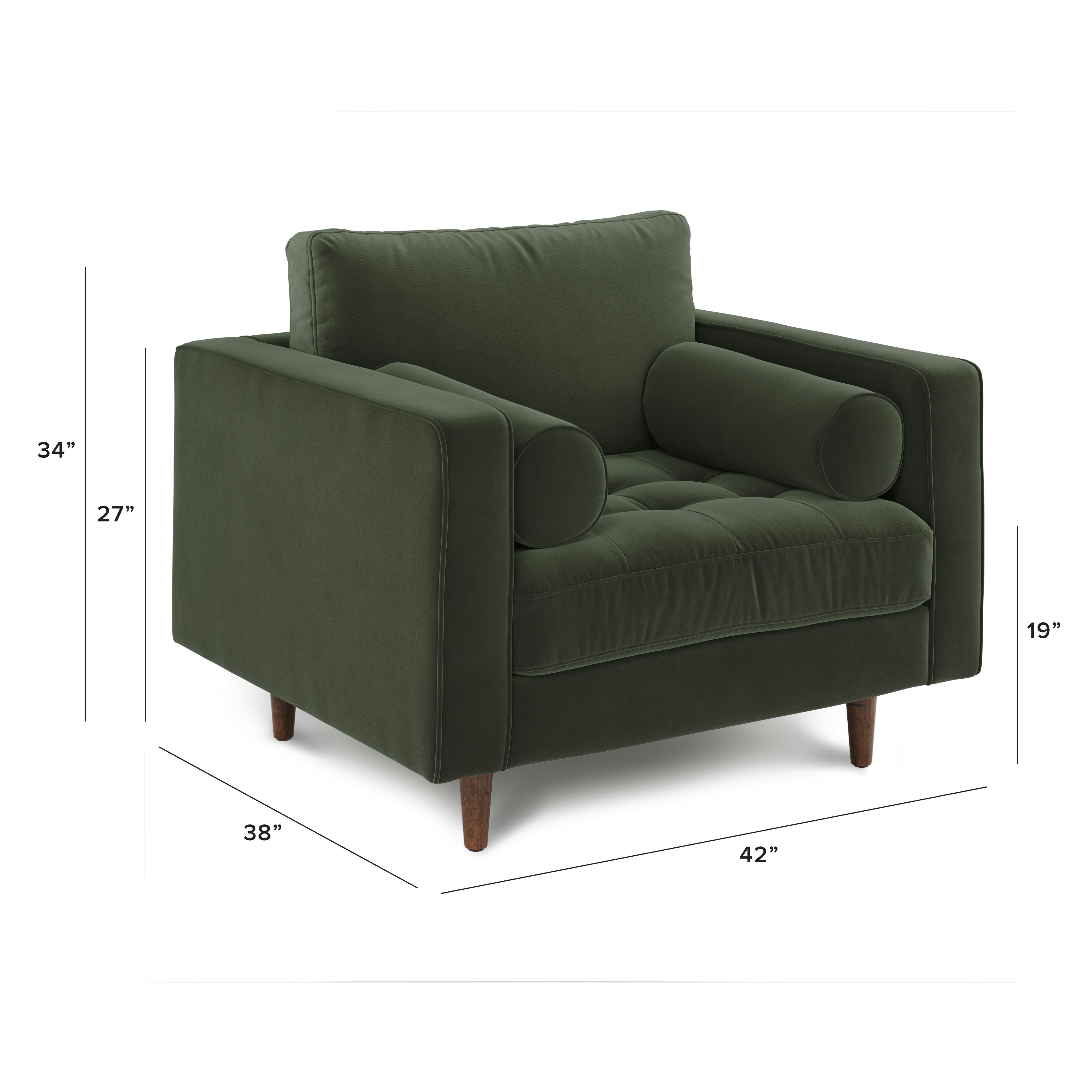 Sven Plush Pacific Green Tufted Velvet Lounge Chair | Article