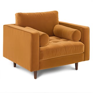 Sven 42" Tufted Velvet Lounge Chair - Plush Pacific Ginger