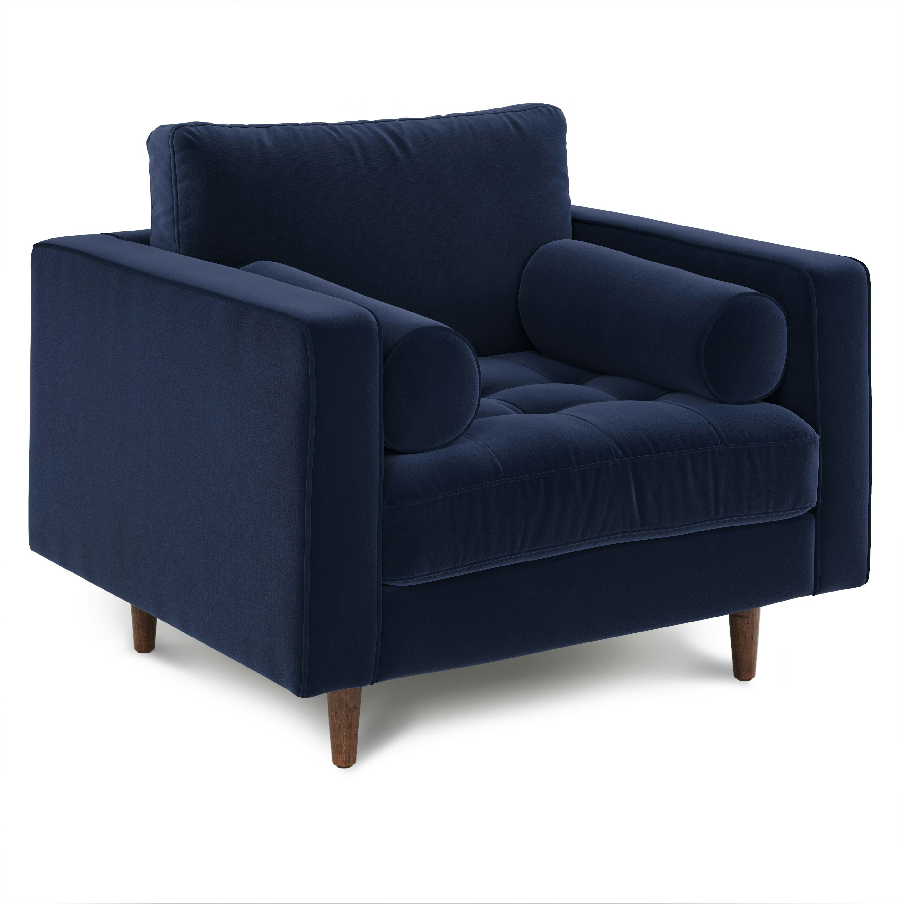 Sven Plush Cascadia Blue Tufted Velvet Lounge Chair | Article Sven Plush Cascadia Blue Tufted Velvet Lounge Chair | Article