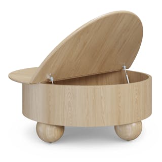 Sigrid 42.5" Storage Coffee Table - White Oak