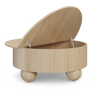 Sigrid 42.5" Storage Coffee Table - White Oak