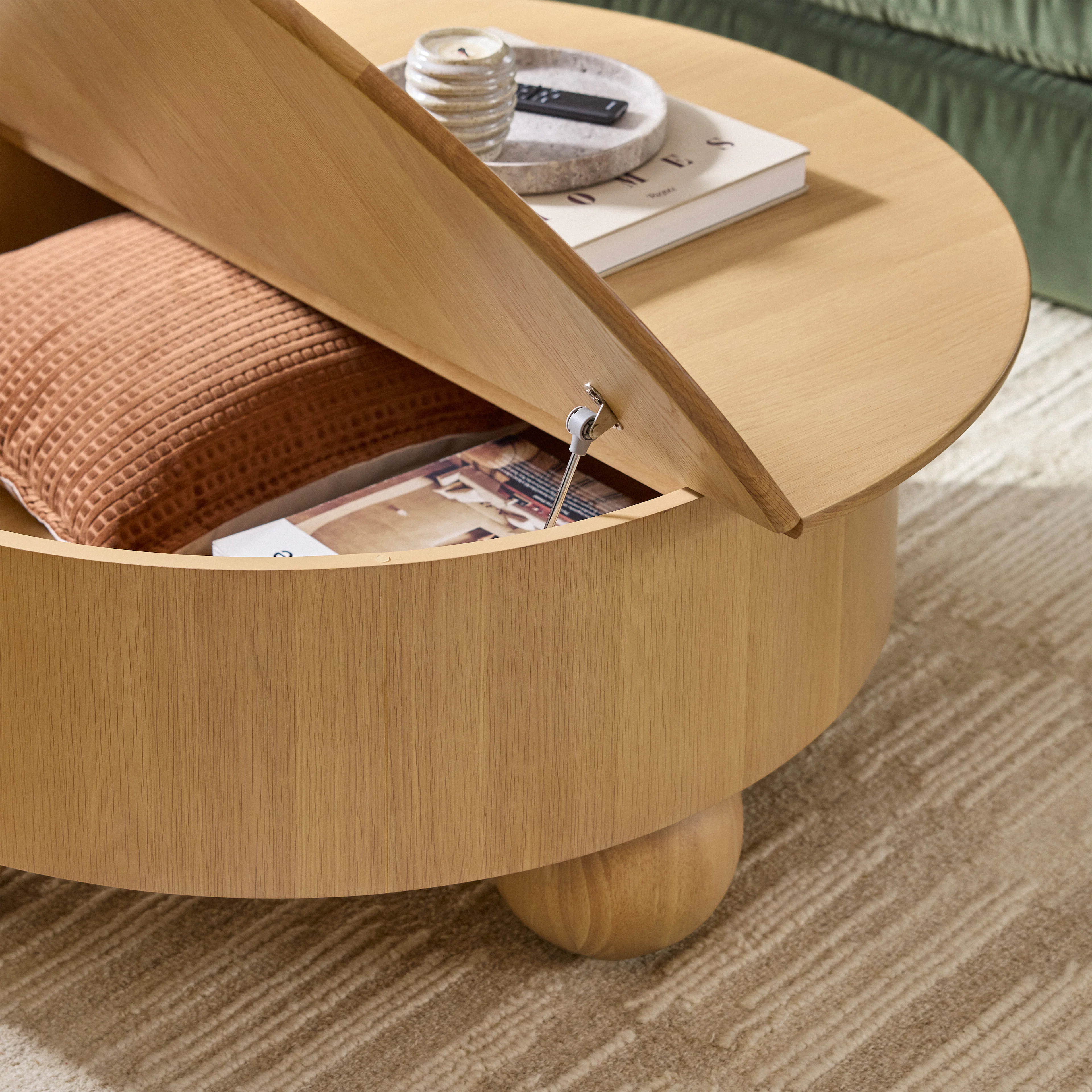 Sigrid 42.5" Storage Coffee Table - White Oak