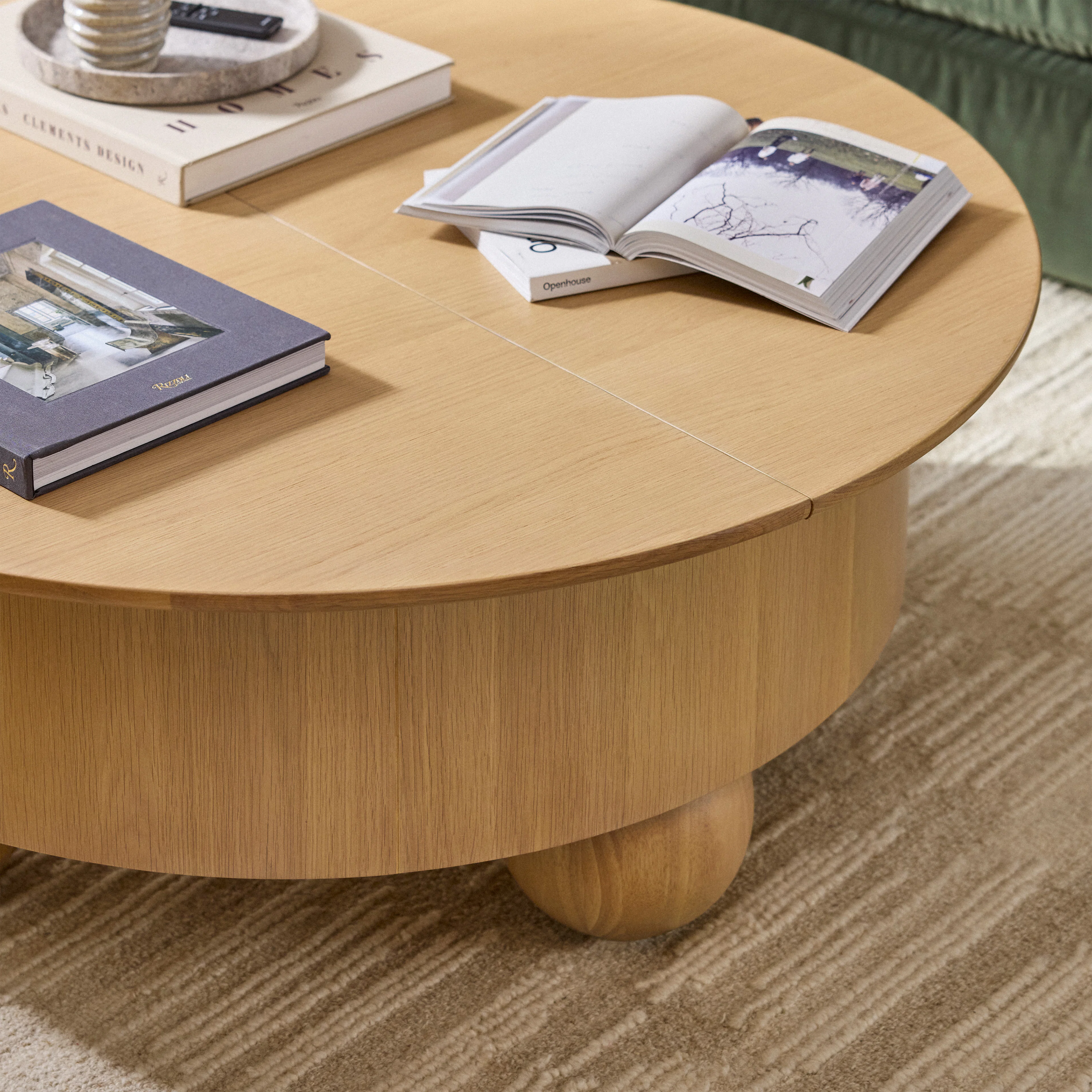 Sigrid 42.5" Storage Coffee Table - White Oak