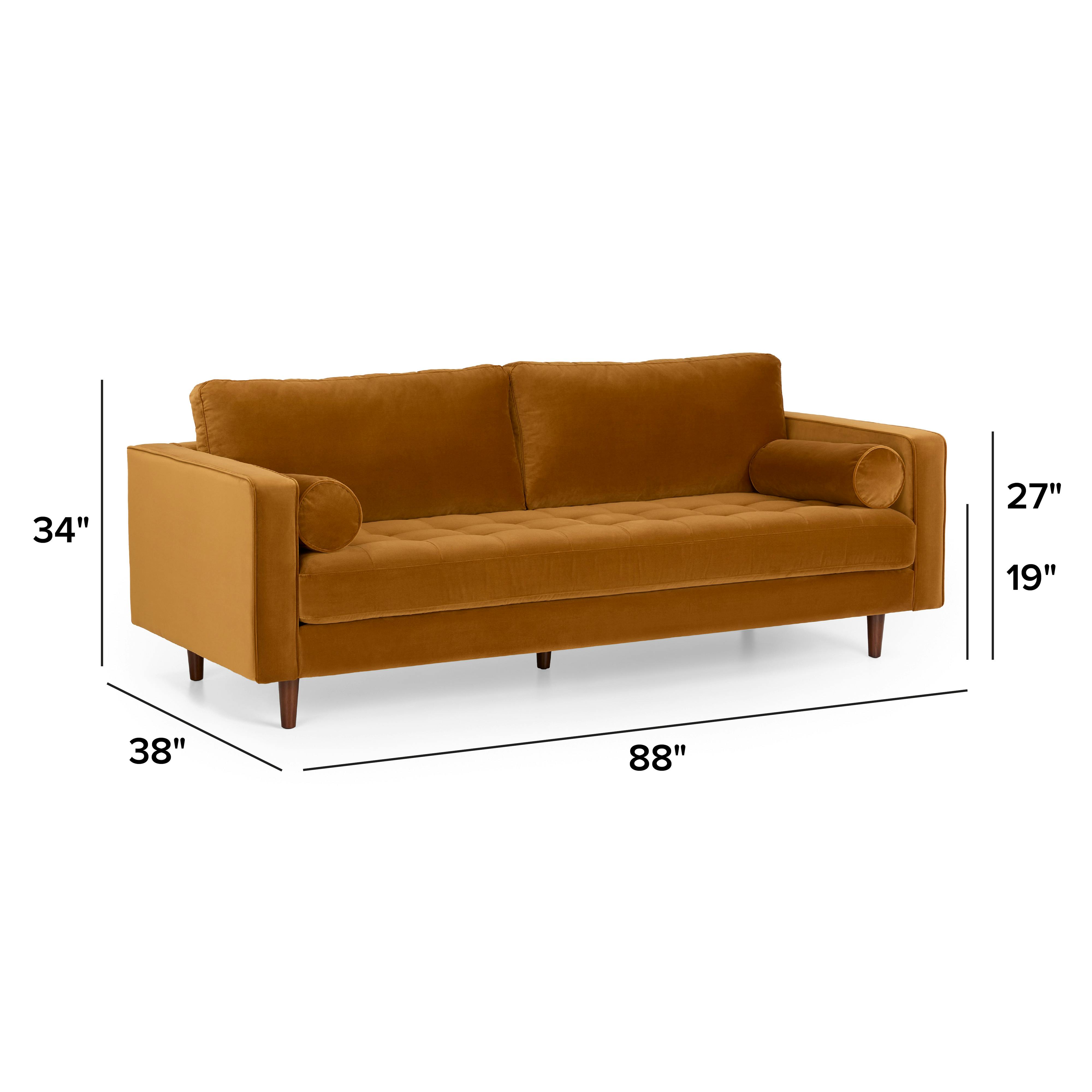 Sven Plush Pacific Ginger Tufted Velvet Sofa | Article