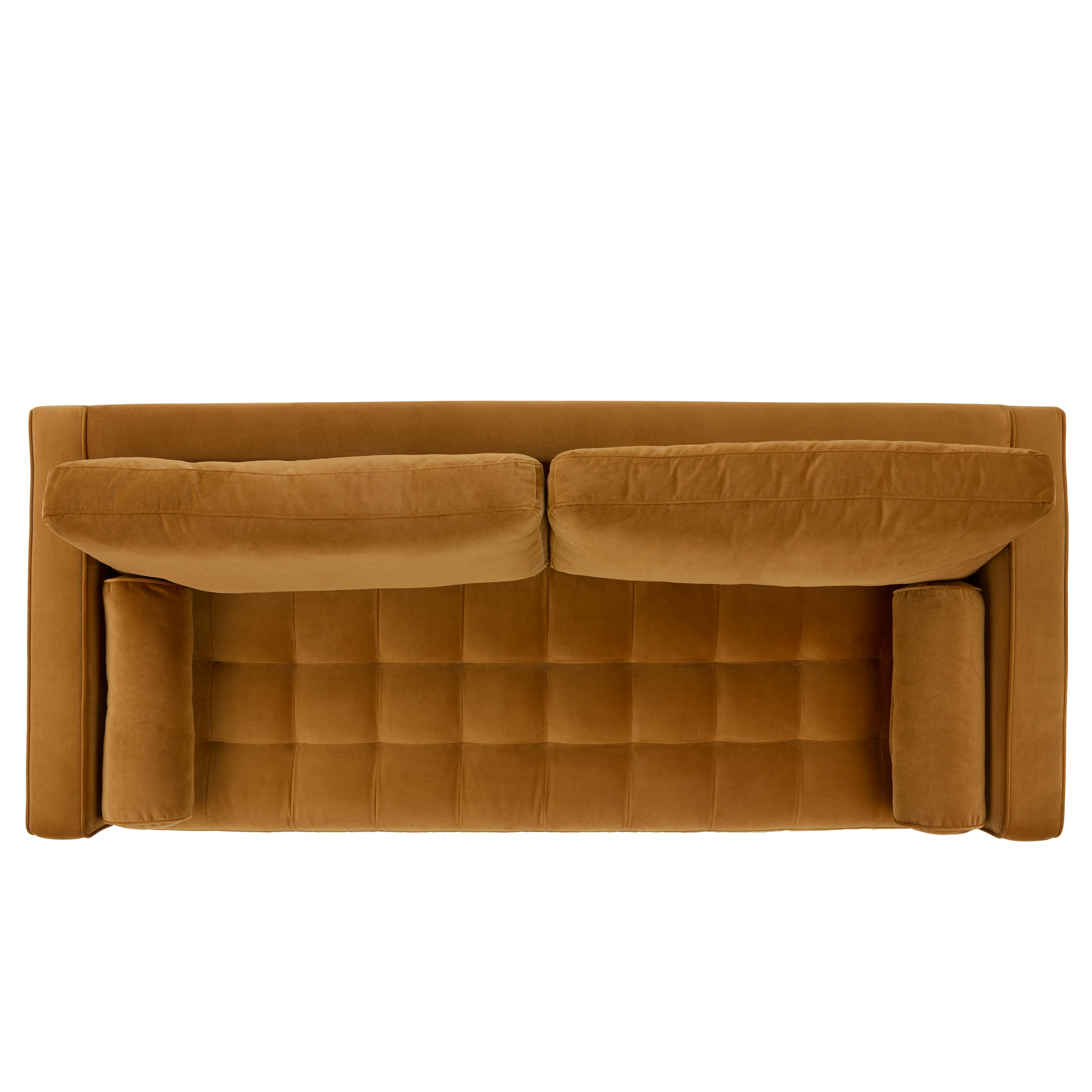 Sven Plush Pacific Ginger Tufted Velvet Sofa | Article