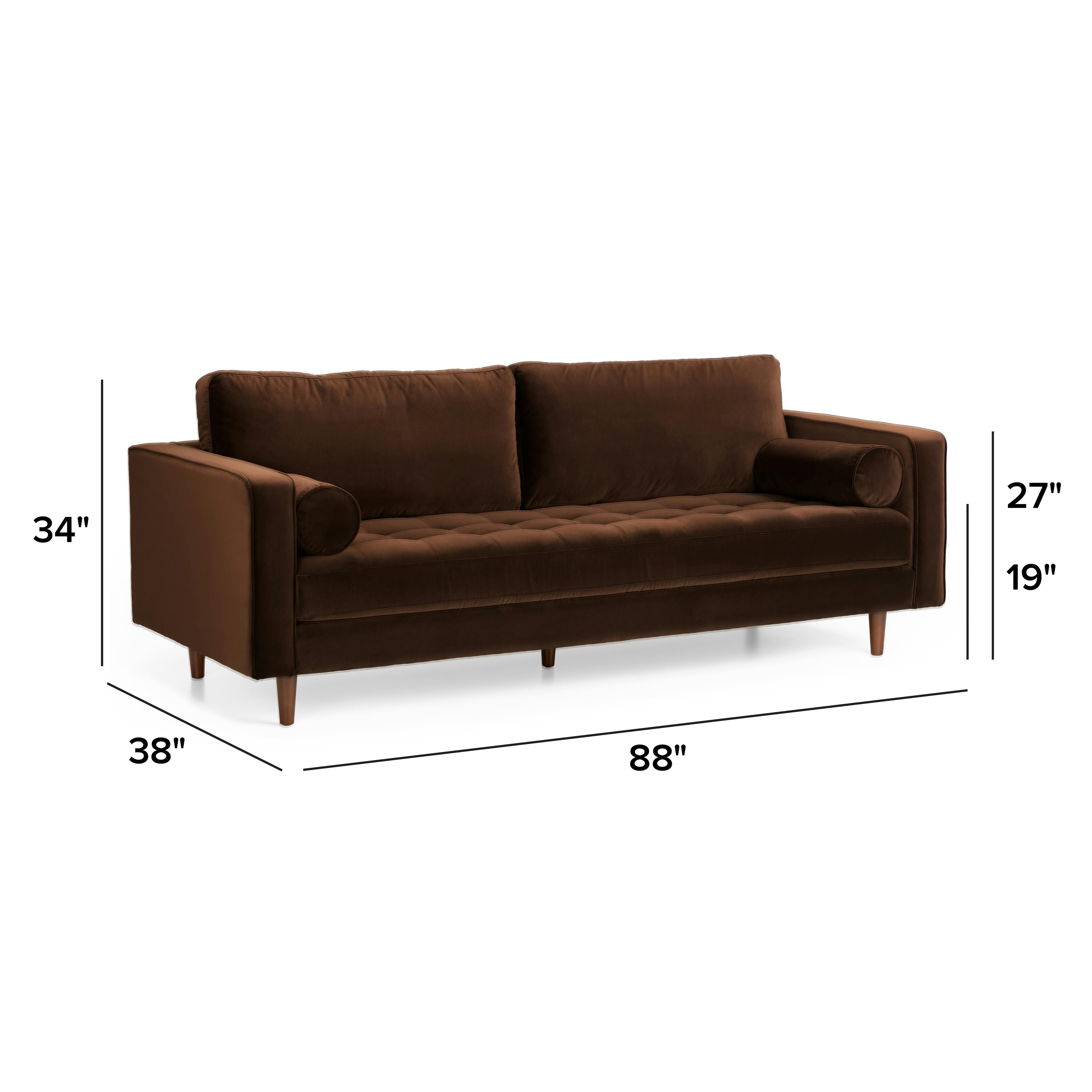 Sven Plush Pacific Brown Tufted Velvet Sofa | Article