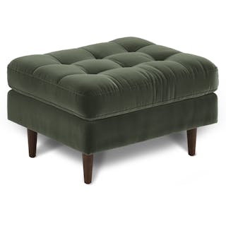 Sven 30" Velvet Ottoman - Plush Pacific Green