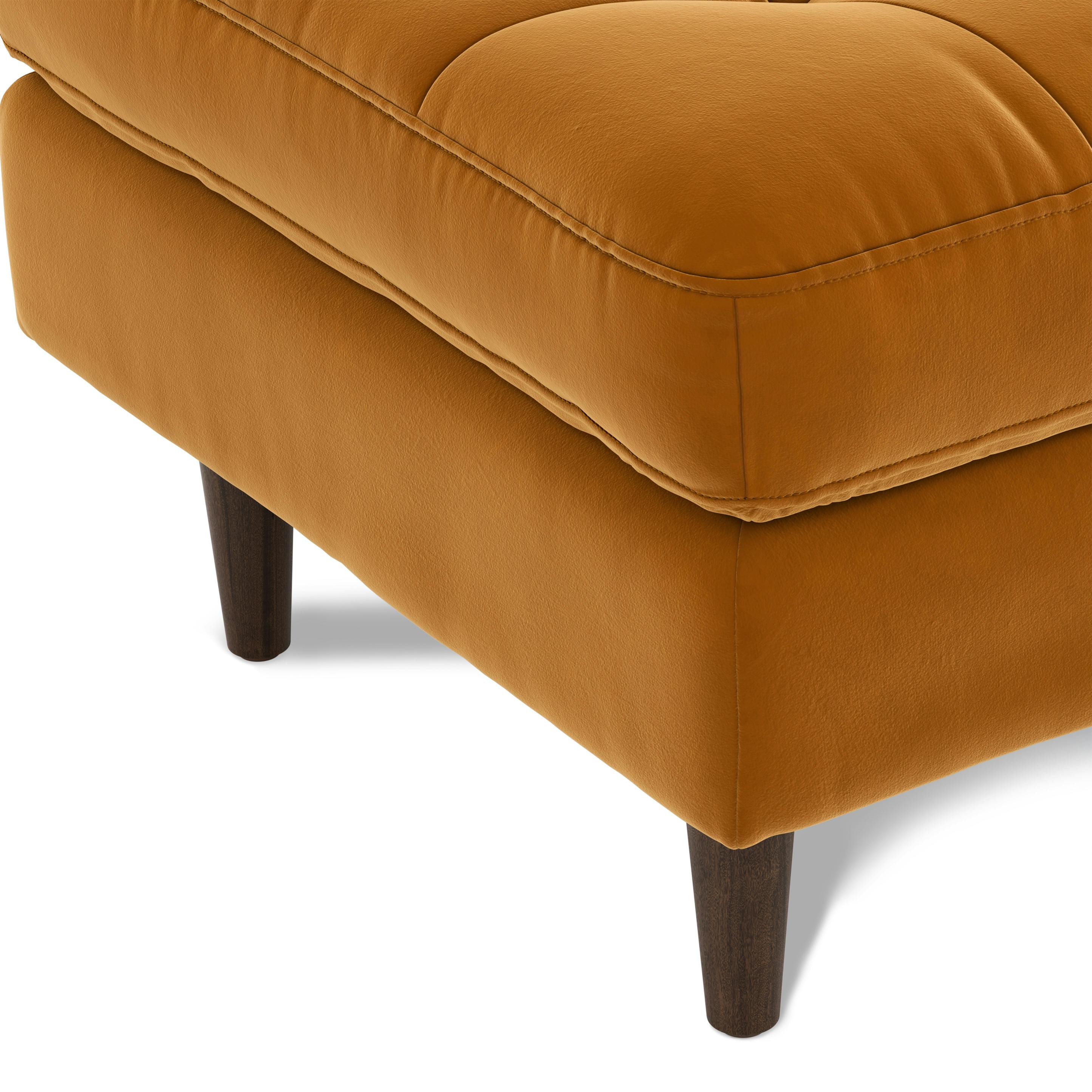 Sven Plush Pacific Ginger Tufted Velvet Ottoman | Article