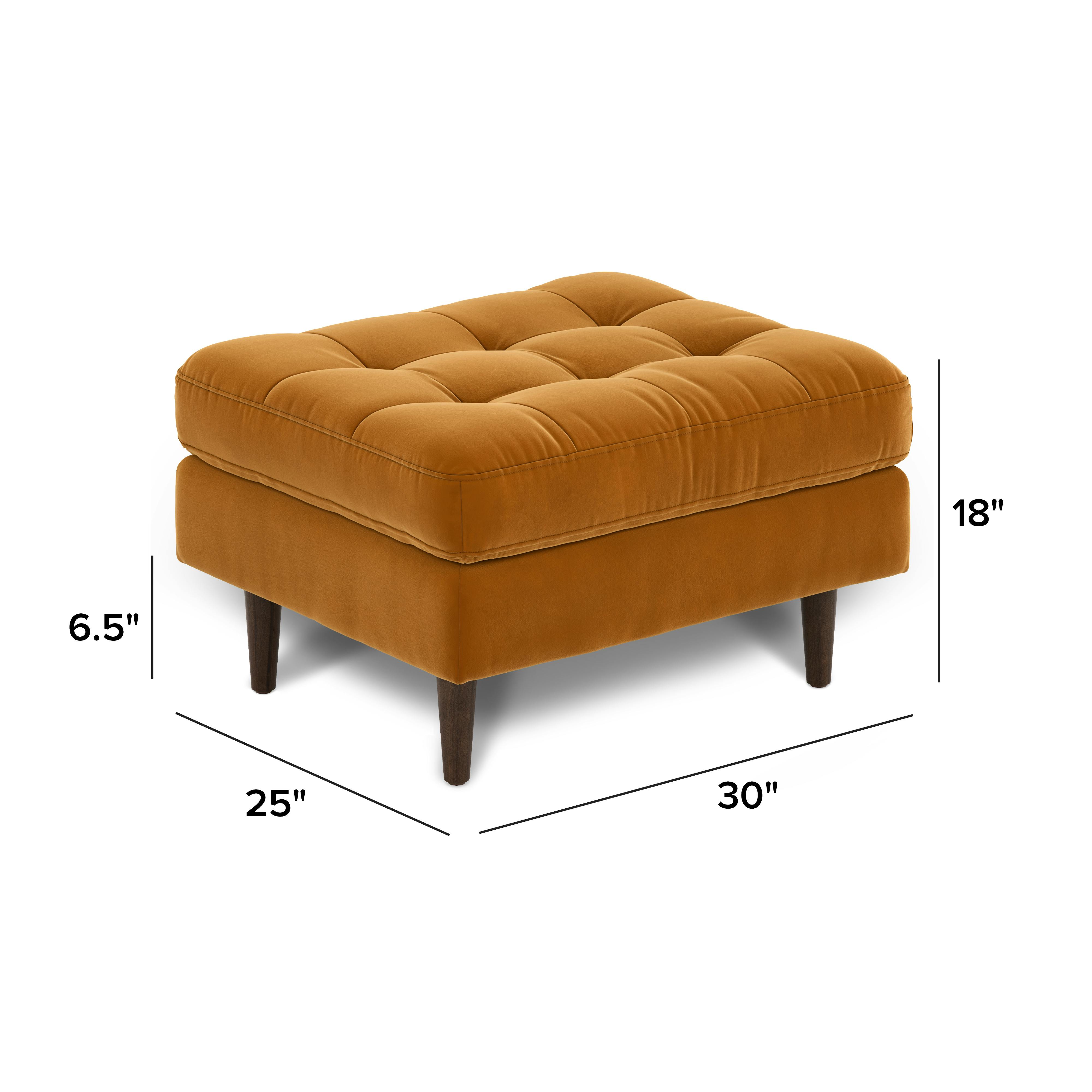 Sven Plush Pacific Ginger Tufted Velvet Ottoman | Article