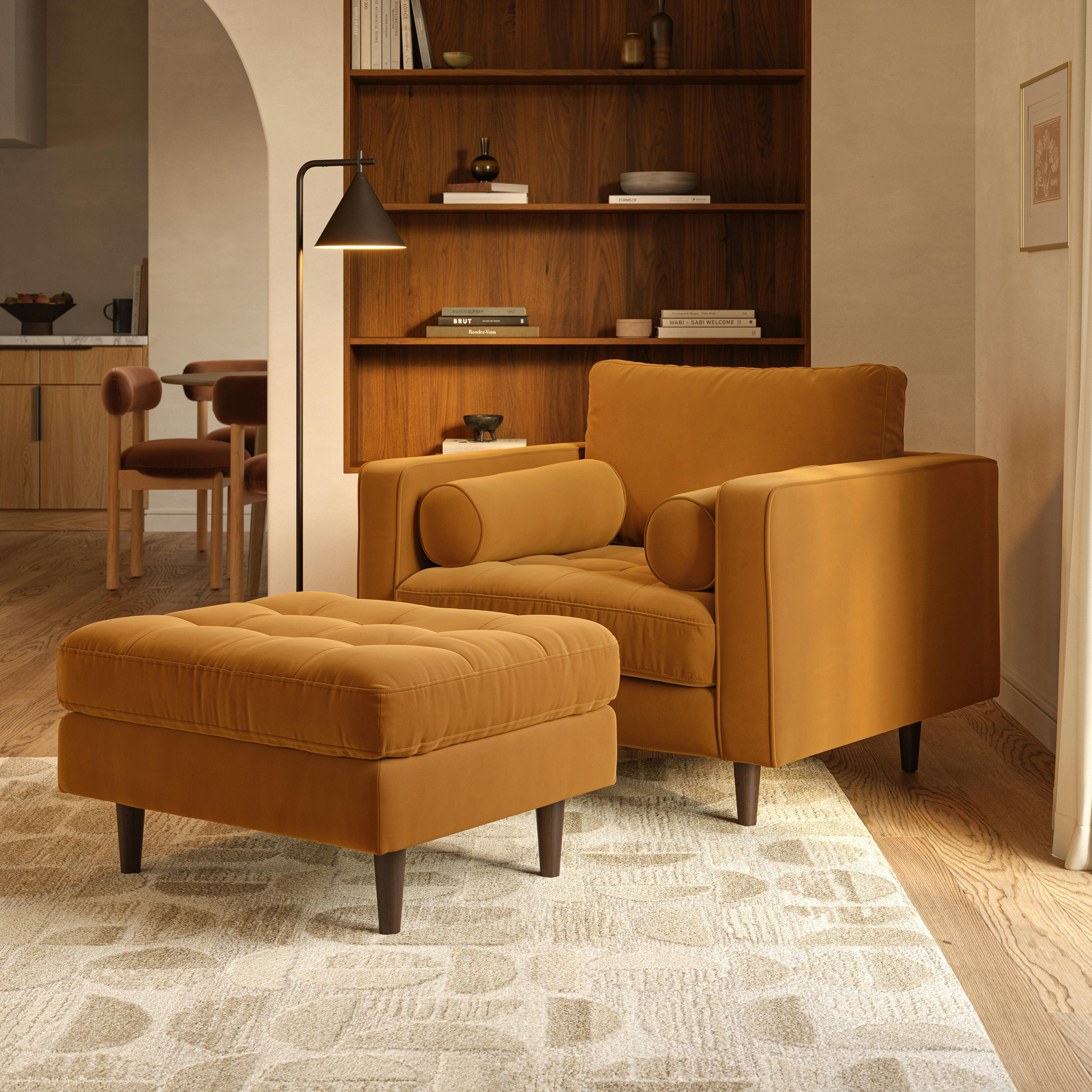 Contemporary, Mid Century & Modern Orange Ottomans | Article