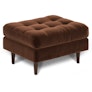 Sven Plush Pacific Brown Ottoman