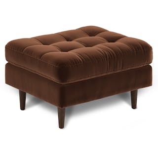 Sven 30" Velvet Ottoman - Plush Pacific Brown