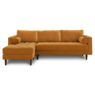 Sven Plush Pacific Ginger Left Sectional Sofa