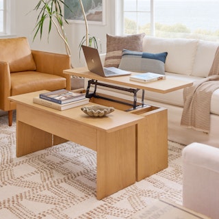 Karl 46" Lift-Top Storage Coffee Table - White Oak