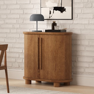 Jens 38" Bar Cabinet - Smoked Oak