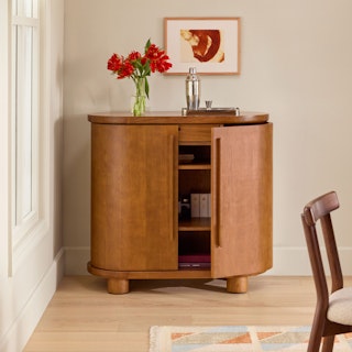 Jens 38" Bar Cabinet - Smoked Oak
