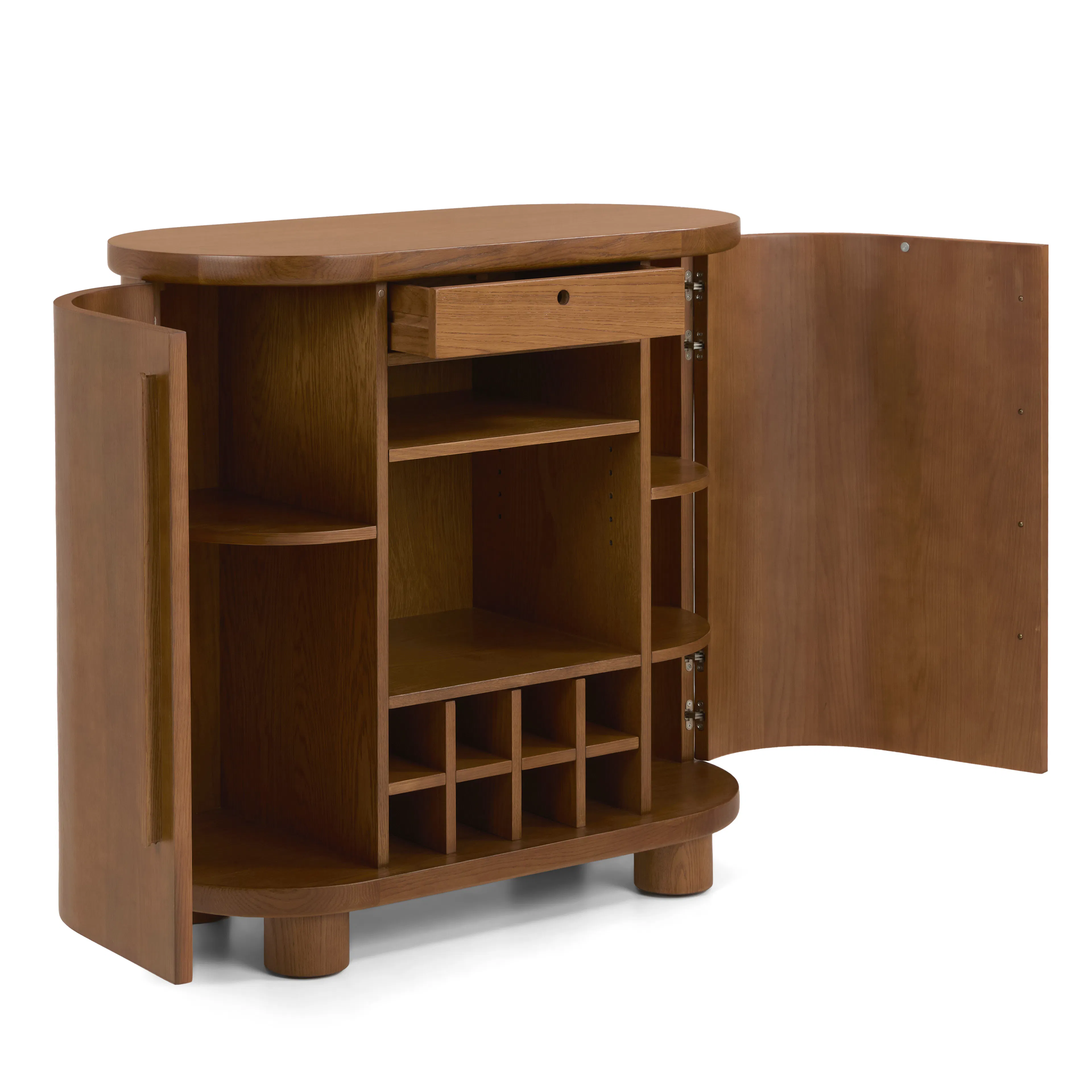 Jens 38" Bar Cabinet - Smoked Oak