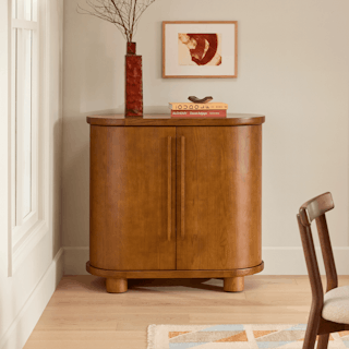 Jens 38" Bar Cabinet - Smoked Oak