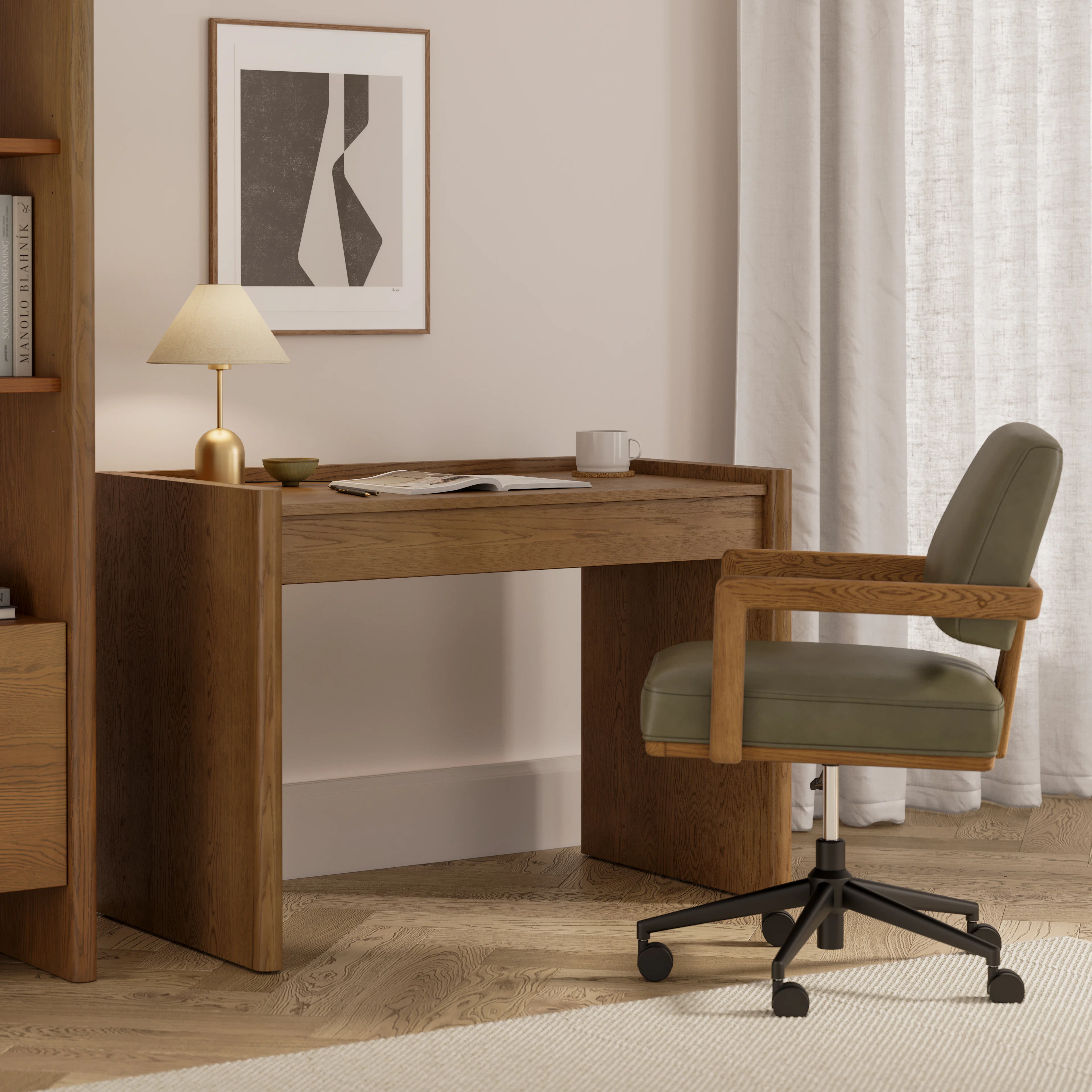 Torme 44" Adjustable Standing Desk - Smoked Oak
