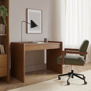 Torme 44" Height Adjustable Desk - Smoked Oak