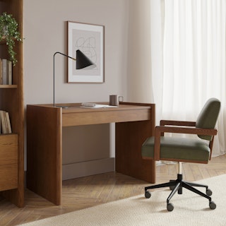 Torme 44" Height Adjustable Desk - Smoked Oak
