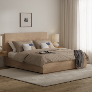 Leif King Storage Bed - White Oak