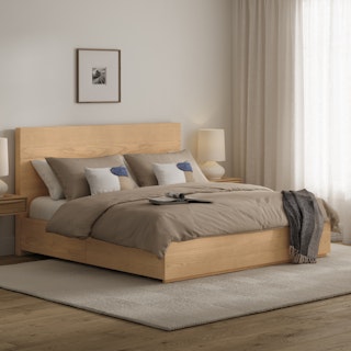 Leif King Storage Bed - White Oak