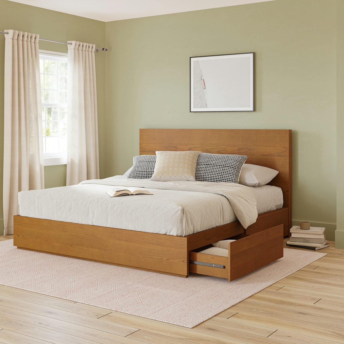 Bed Wood King With Storage