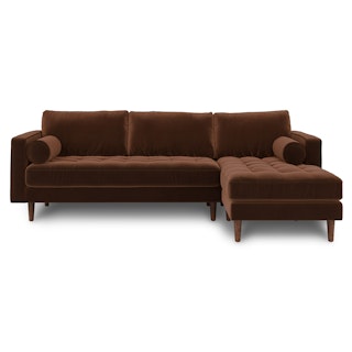 Sven Plush Pacific Brown Right Sectional Sofa