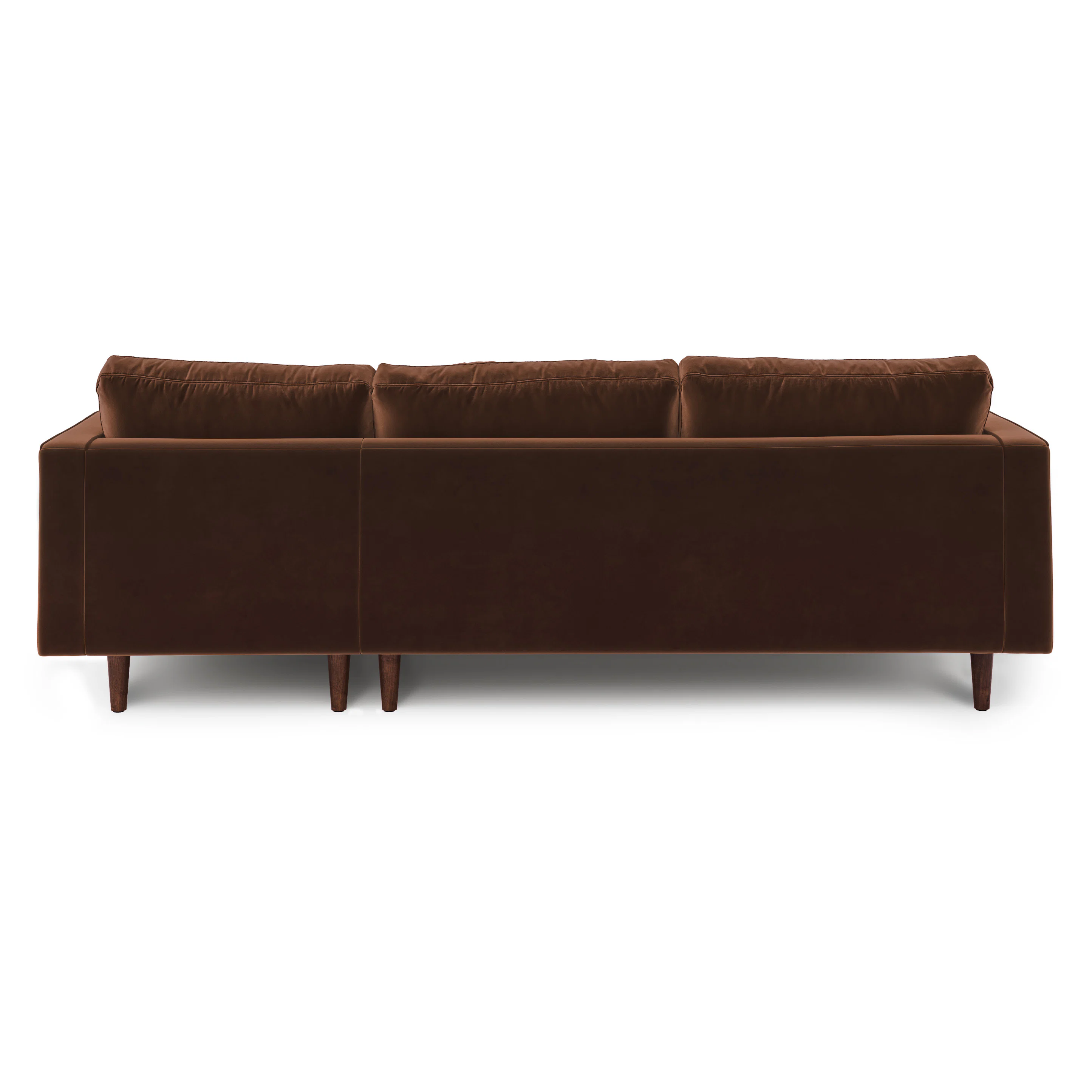 Sven 100" Tufted Velvet Right Sectional - Brown