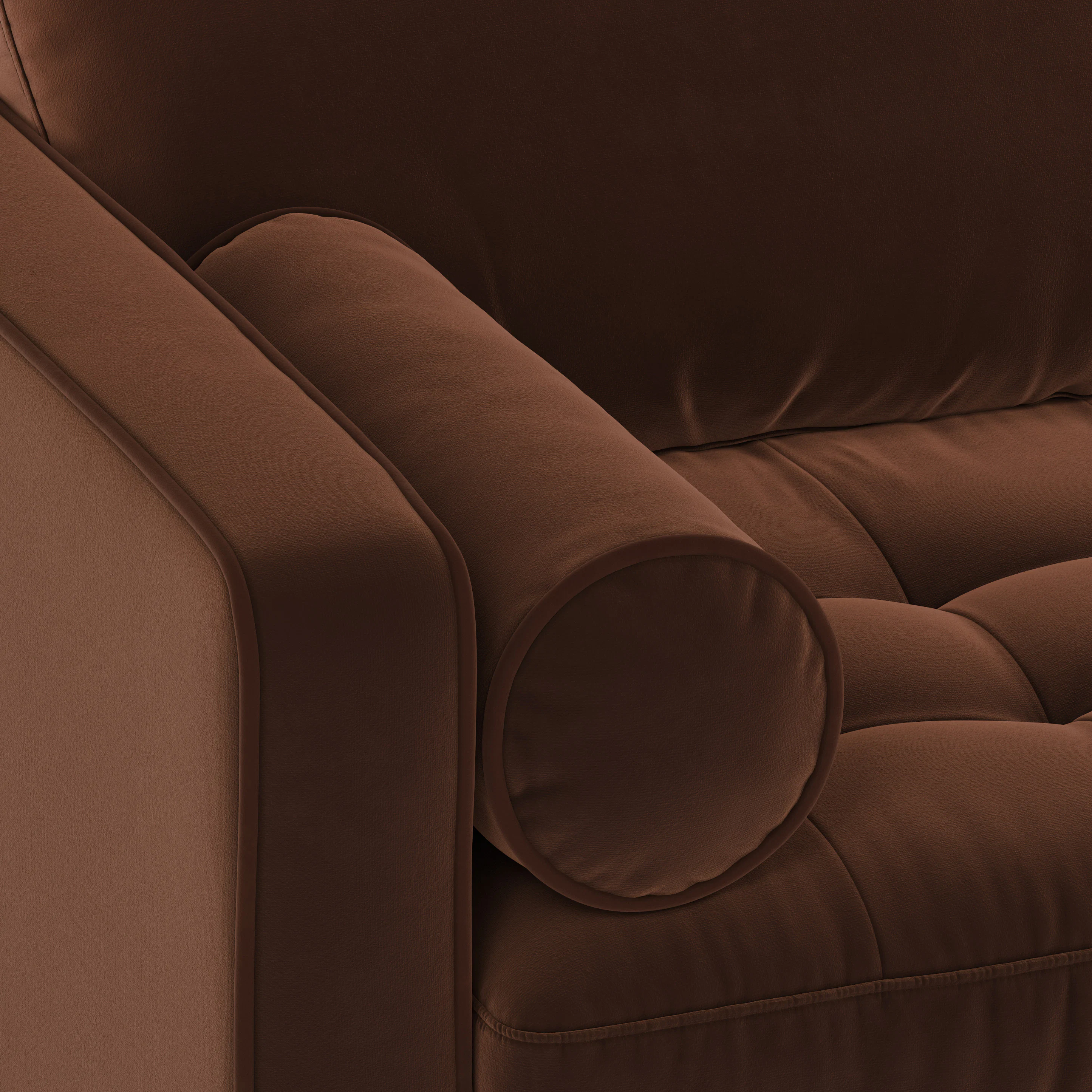Sven 100" Tufted Velvet Right Sectional - Plush Pacific Brown