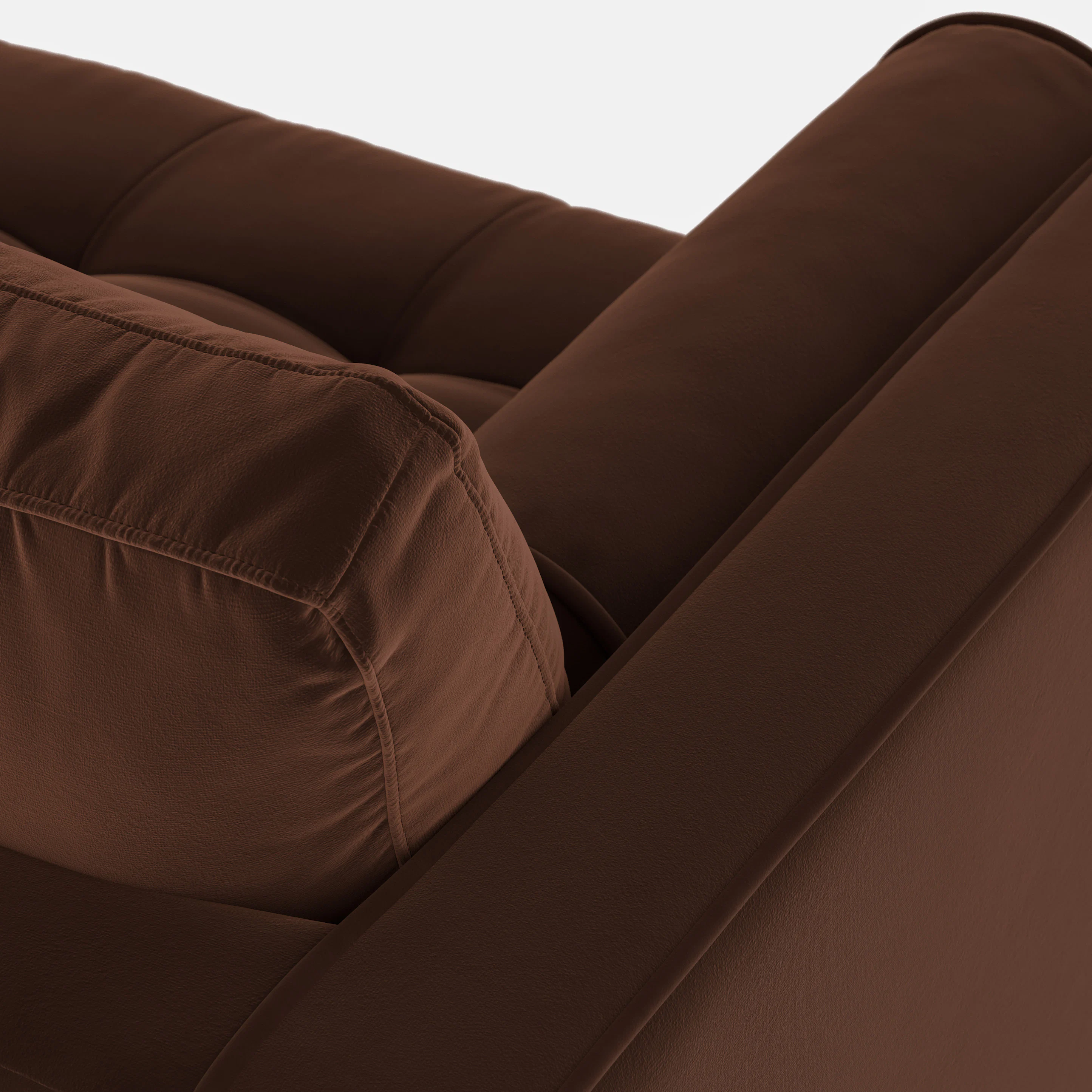 Sven 100" Tufted Velvet Right Sectional - Plush Pacific Brown