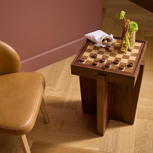 Harmon Checkerboard Side Table - Walnut