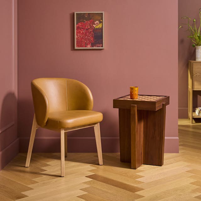 Harmon Checkerboard Side Table - Walnut