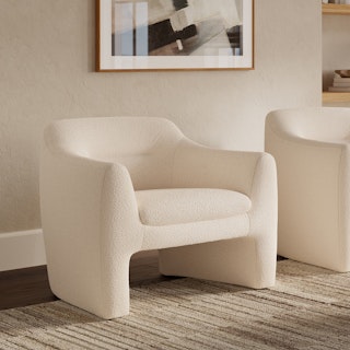Eleanor 34" Lounge Chair - Ivory Wool Bouclé